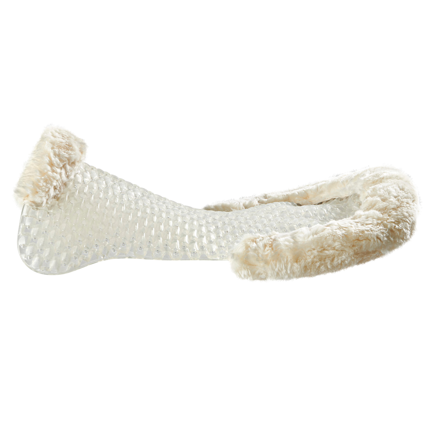 Acavallo | Respira Air Release Gel-Pad mit Schaffelleinsätzen und vorderer Erhöhung Natur | Gel Transparent