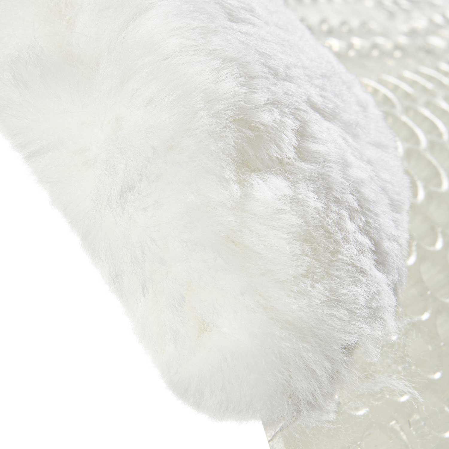 Acavallo |  Gel Pad  m. Schaffelleinsätzen und Fronterhöhung Weiß | Gel Transparent