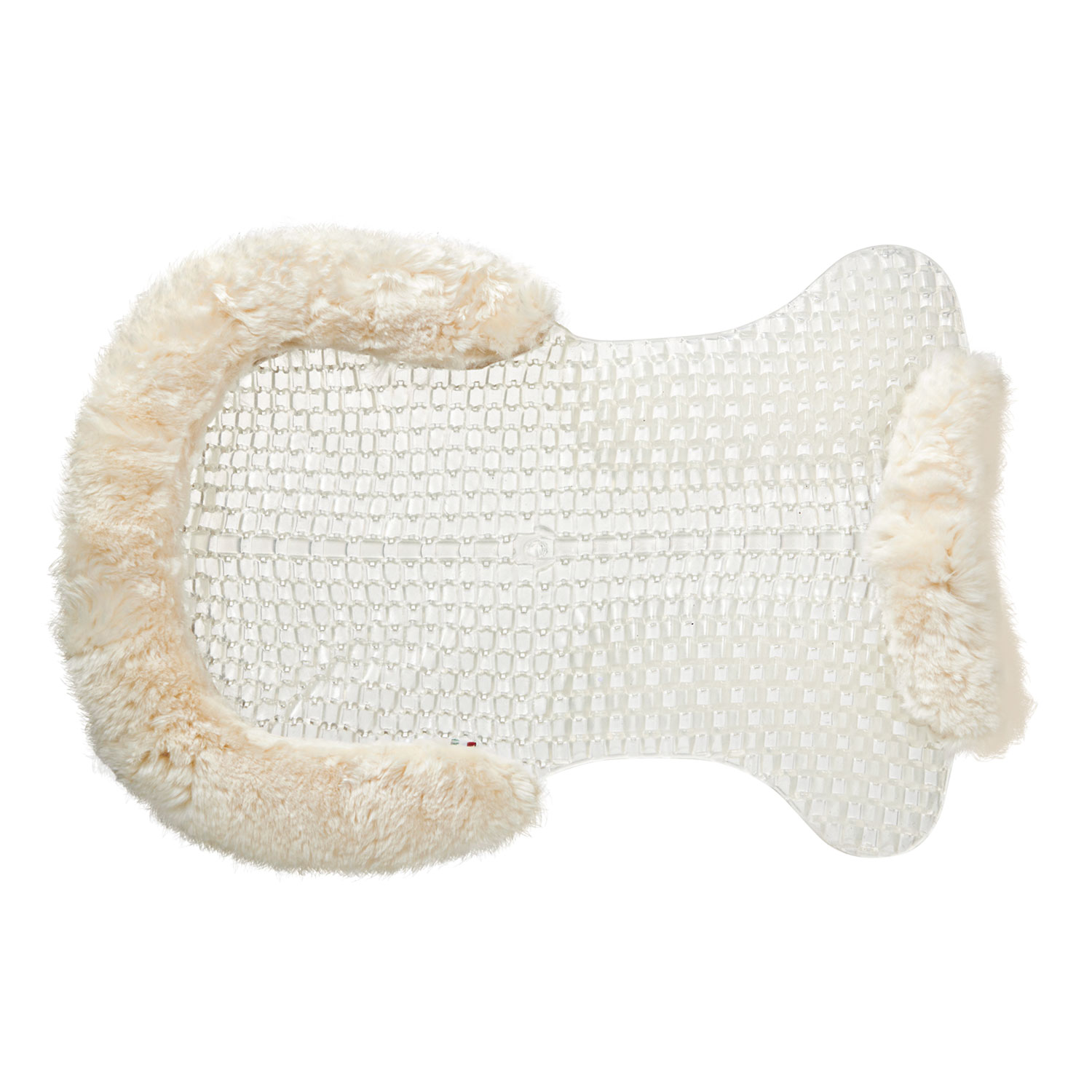 Acavallo | Respira Air Release Gel-Pad mit Schaffelleinsätzen und vorderer Erhöhung Natur | Gel Transparent