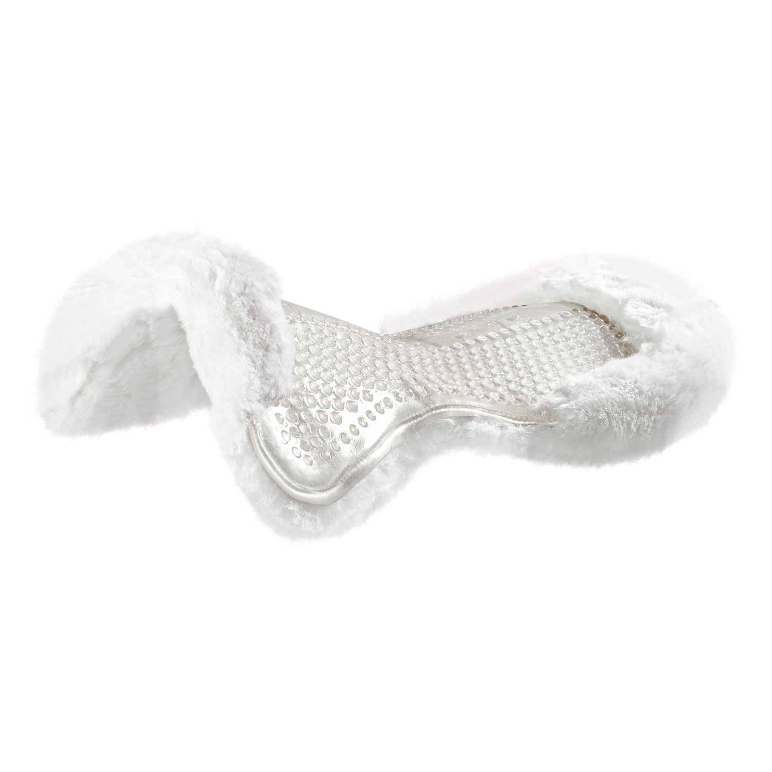 Acavallo | Massage Gel Pad mit Schaffell Weiß | Gel Transparent