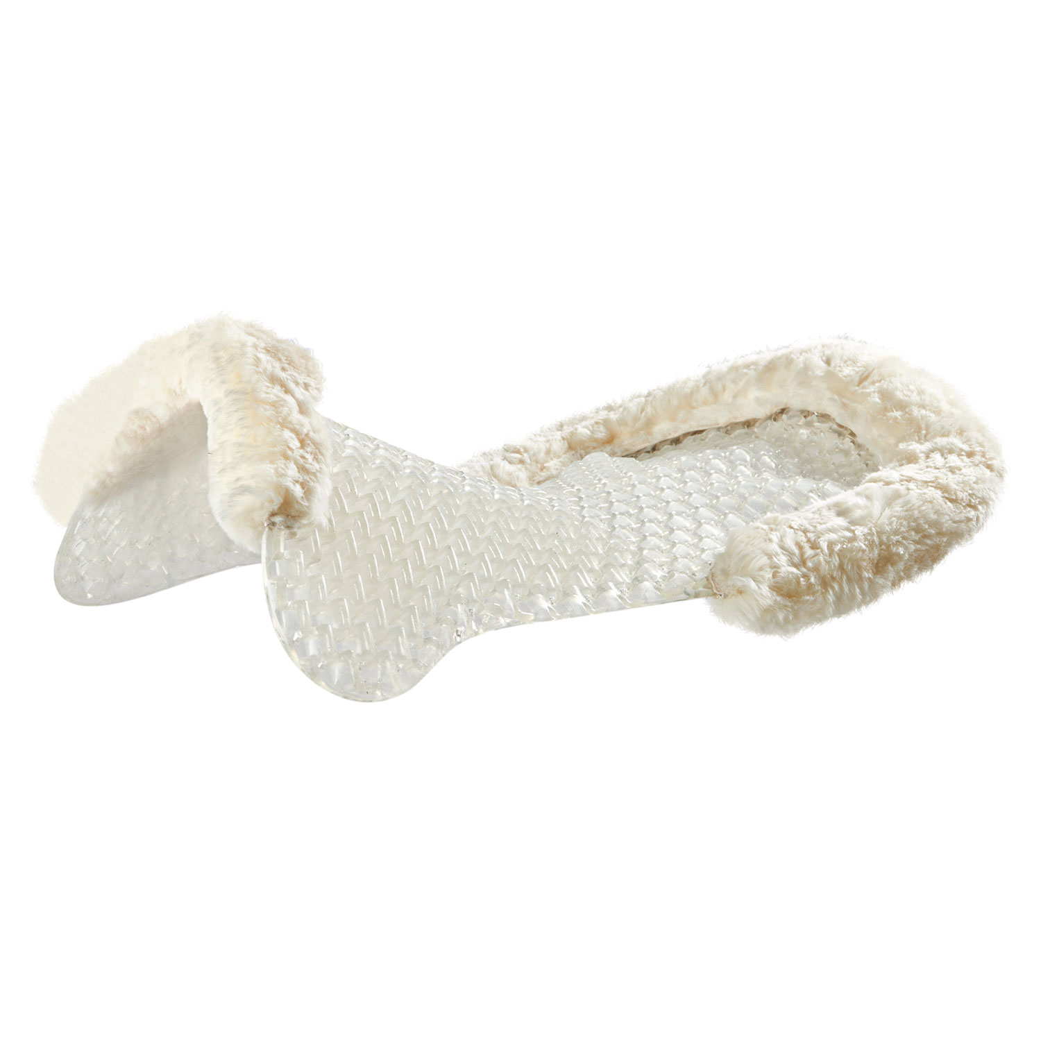 Acavallo | Respira Air Release Gel-Pad mit Schaffelleinsätzen und vorderer Erhöhung Natur | Gel Transparent